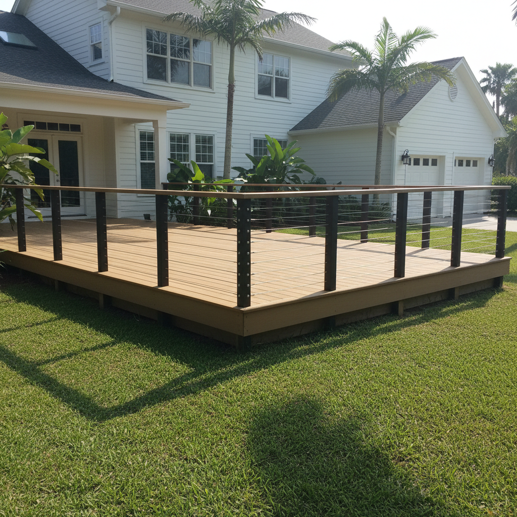 Custom Deck Design completed by Excellence Deck Company in Sarasota, FL